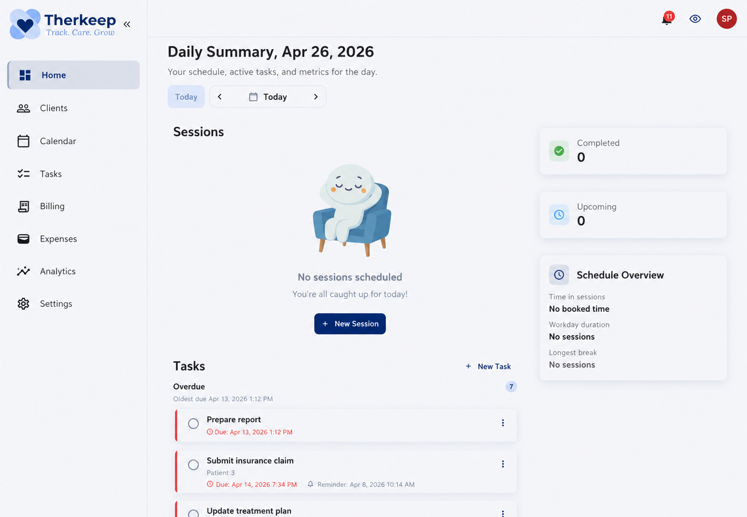 Generated placeholder showing a Therkeep day view concept